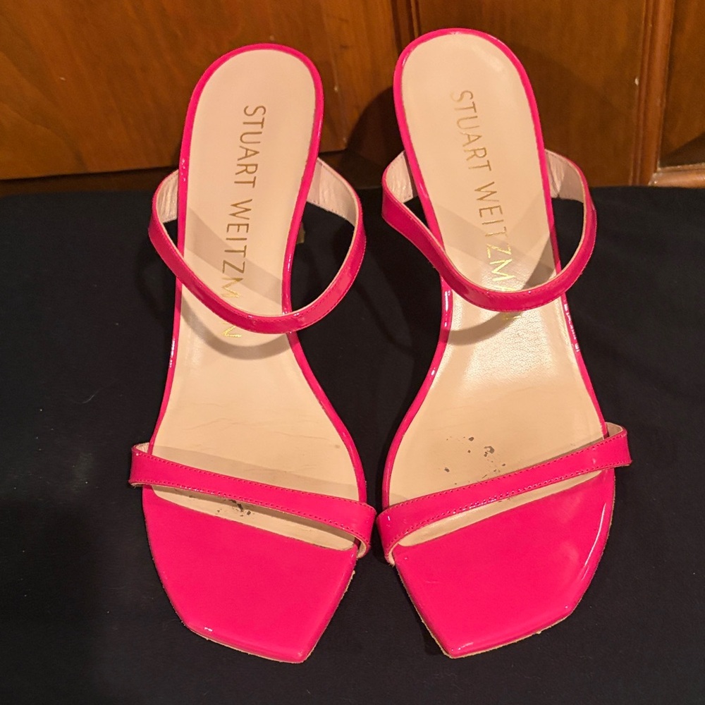 Stuart Weitzman Fuchsia Heeled Sandals Size 8 - Picture 2 of 5